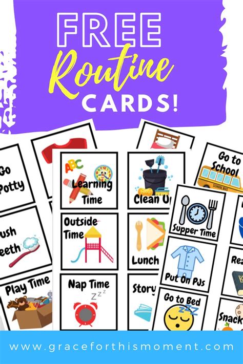 routine printables  toddlers kids   routine cards