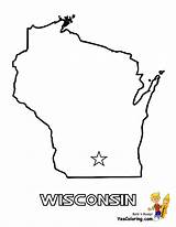 Map Wisconsin Coloring Pages Outline State Print Kids Tennessee Wyoming sketch template
