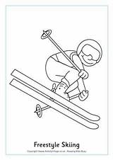 Skiing Freestyle Olympics Pyeongchang Worksheets Coloriage Activityvillage Hiver Olympiques Olimpic Nordic sketch template