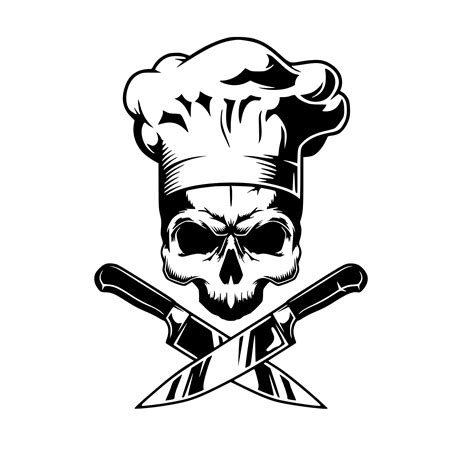 skull chef hat crossed knives svg  cut file skull etsy australia