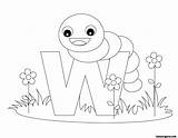 Coloring Letter Pages Alphabet Animal Kids Worm Printable Letters Worksheets Worksheet Animals Print Preschool Color Educational Sheets Practice Toddlers Abc sketch template