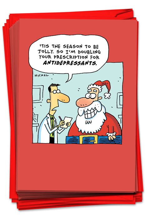 cartoon christmas cards  adults medicated santa claus humor