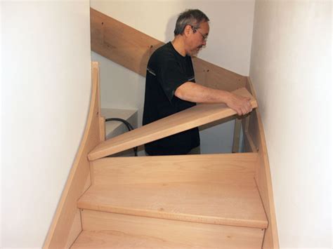 staircase installation   challenging  site environment wood designer