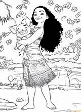 Moana Disney Pua Pages Coloring Princess Color Online sketch template