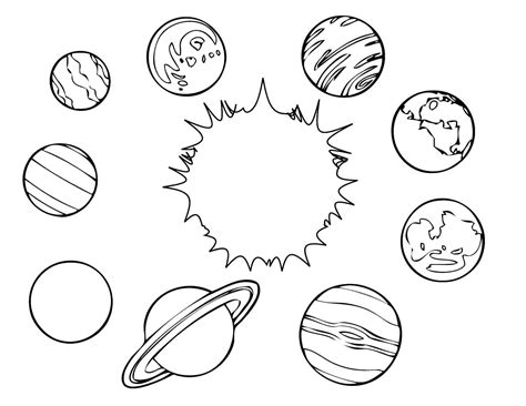 sun  planets coloring page  printable coloring pages