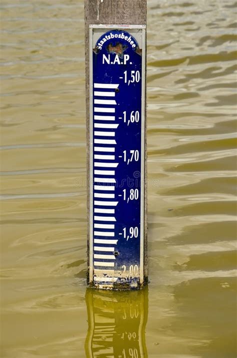 water level measuring device stock image image  metre post