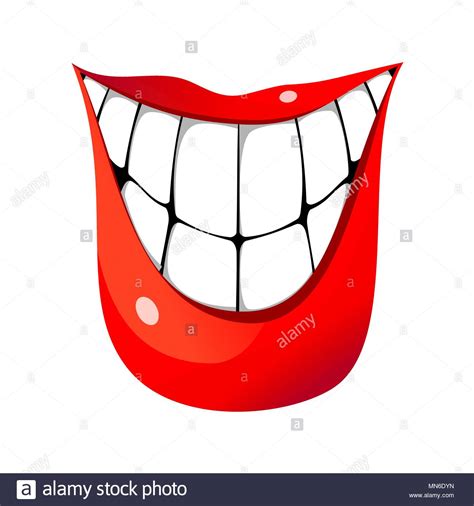 Huge Smile With Big Teeth Isolated Cheerful Joy Emotion