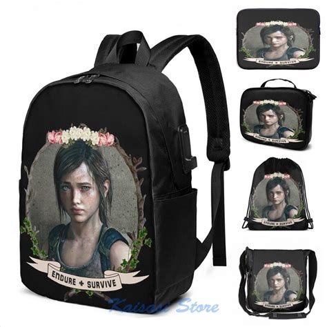 endure and survive ellie the last of us usb charge backpack men