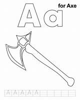 Axe Coloring Apple Pages Handwriting Practice Colouring Kids Worksheets Printables Google Abc Pre Clipart Template sketch template