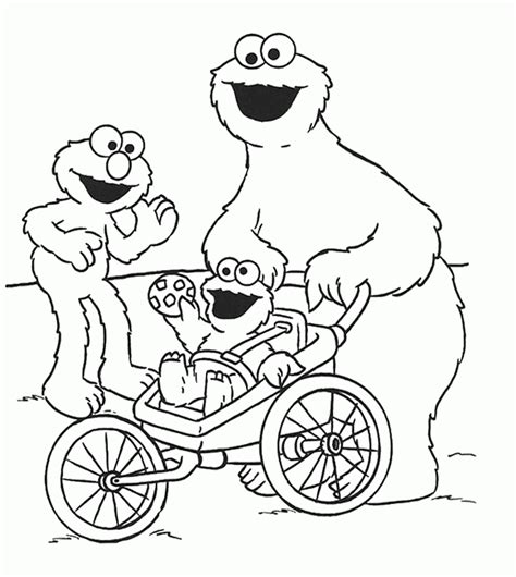 cookie monster coloring page cookie monster  elmo