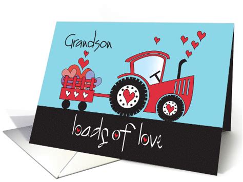 happy valentines day  grandson  hugs  kisses card