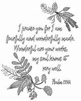 139 Psalm Scripture sketch template