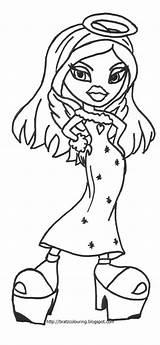 Bratz Doll Color Coloring Pages Angel sketch template