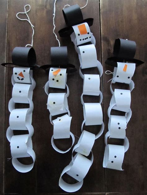 snowman paper chain winter crafts  kids preschool christmas christmas crafts  kids