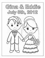 Coloring Wedding Kids Printable Pages Groom Bride Personalized Party Activity Children Favor Childrens Pdf Book Books Cute Reception Popular  sketch template
