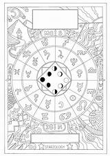 Astrology Colouring Grown Ups Relaxing sketch template