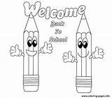 School Back Coloring Welcome Pages Printable Print sketch template