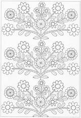 Pages Coloring Scandinavian Book Pattern Patterns Embroidery Hand sketch template