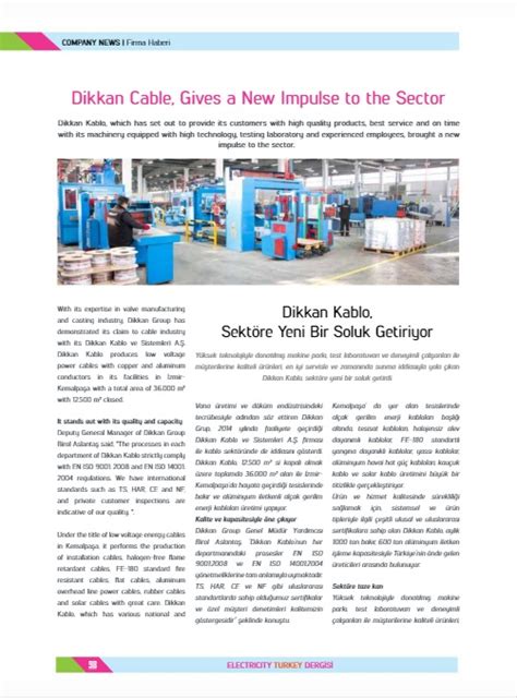 Dikkan Kablo Sektöre Yeni Bir Soluk Getiriyor Dikkan Grup