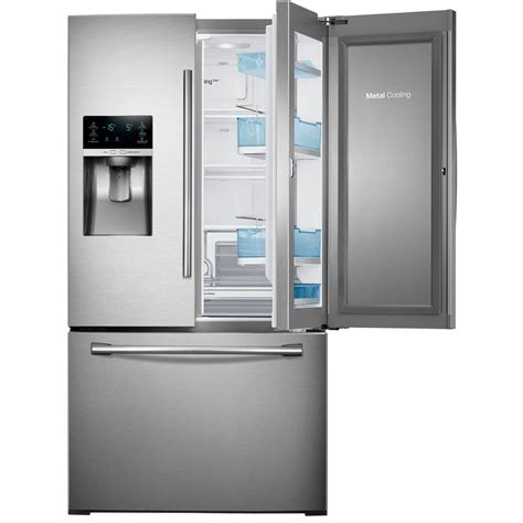 samsung  cu ft food showcase french door refrigerator  stainless steel rfhdedbsr