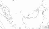 Malaysia States Boundaries Maps Map Outline Blank Sabah Malaisie Carte Base Sarawak Terengganu sketch template