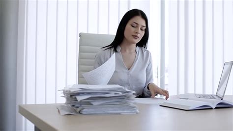 woman in office working with stock footage video 100 royalty free