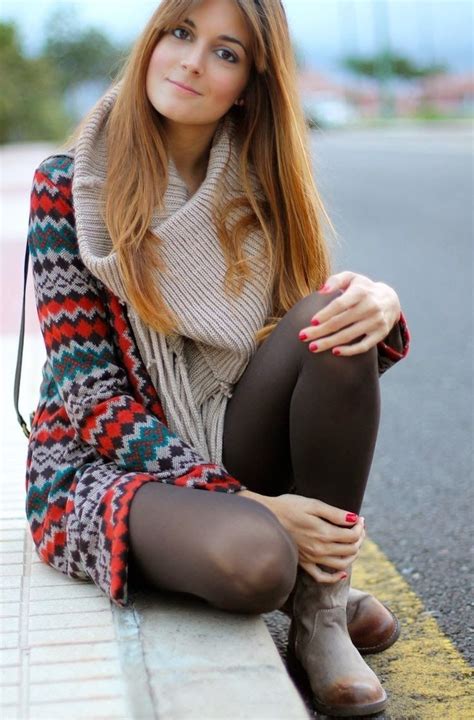 Beautiful Sweater Pullover Scarf White Pantyhose Boots Dress For This