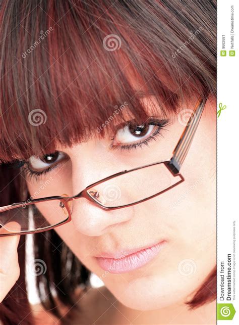 Beautiful Woman Wearing Glasses Stock Image Image Of