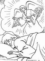 Angel Coloring Joseph Pages Visits Mary Bible Jesus Nativity Sheets Colouring Para Colorear El Gabriel Printable Kids Template Story Sheet sketch template