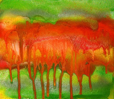 Green And Orange Abstract Painting By Julia Fine Art