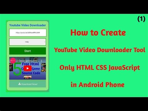 create youtube video downloader tool  html css javascript