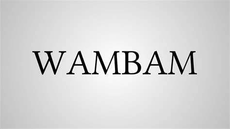 wambam stand  youtube