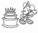 Coloring Birthday Pages Disney Cake Printable First Popular Coloringhome sketch template