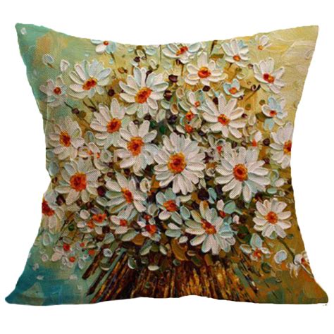decorative throw pillow covers  inches flower linen pillow cases