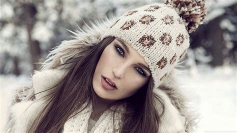 girl with winter hat 4k hd desktop wallpaper for 4k ultra
