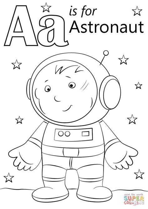 letter    astronaut coloring page  printable coloring pages