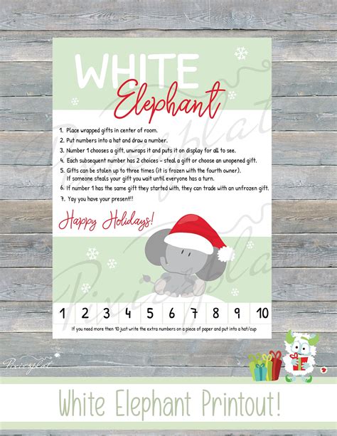 christmas white elephant instructions white elephant gift etsy