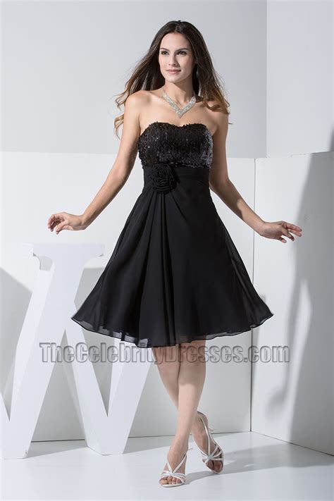 new style black strapless cocktail dresses party homecoming dress thecelebritydresses