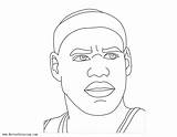 Lebron James Coloring Pages Cartoon Kids Printable Color sketch template
