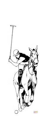 Polo Coloring Player Pages Hitting Ball Gif sketch template