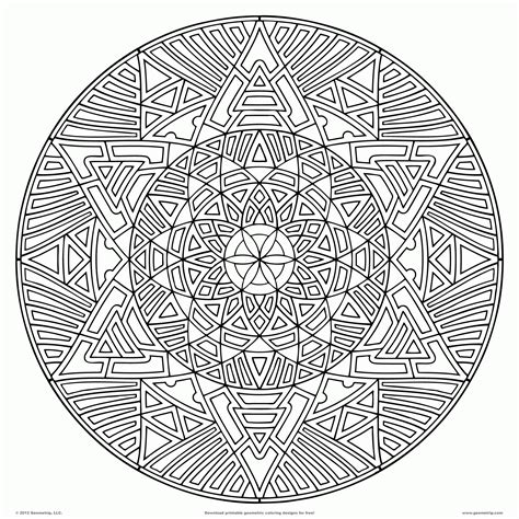 complex mandala coloring pages printable coloring home