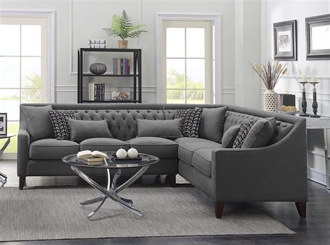 greatest ashley furniture sectional sofa  pewter fabric review