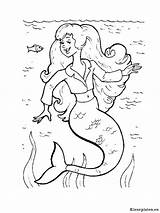 Zeemeermin Kleurplaten Mermaid Coloring Kleurplaat sketch template