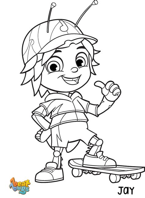 beat bugs jay coloring page  printable coloring pages  kids