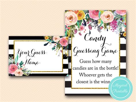 candy guessing game printable guess   candies  jar