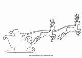 Sleigh Reindeer Reindeers Stencils Activityvillage Santas Moldes Molde Trenó Renas sketch template