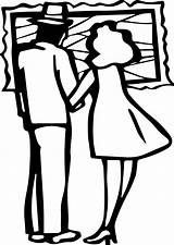 Coloring Couple Painting Look Wecoloringpage sketch template