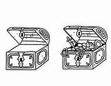 Treasure Chests Differencies Coloring Find These Two sketch template