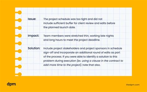 project lessons learned template