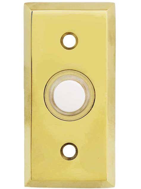 solid brass rectangular doorbell button house  antique hardware
